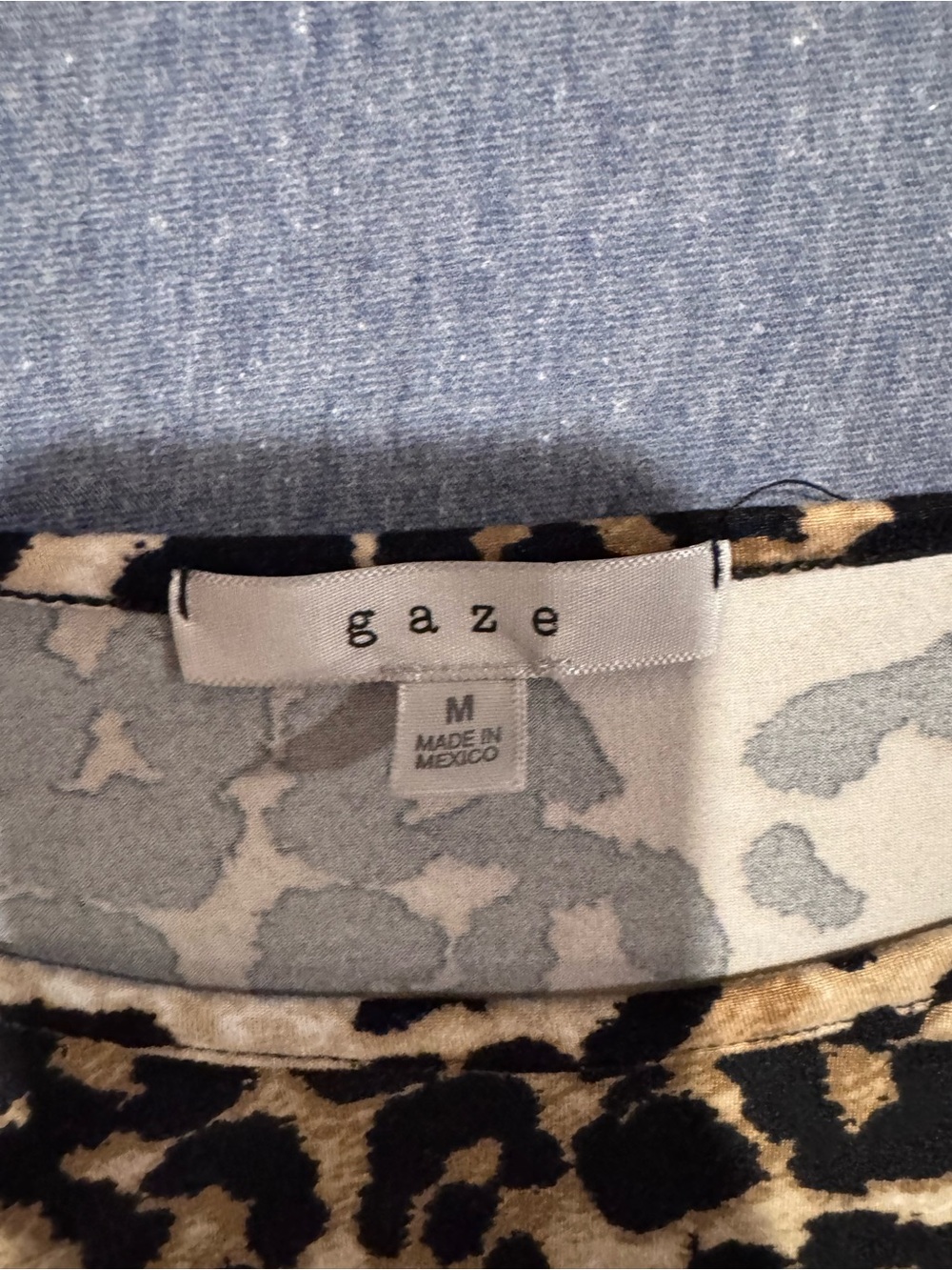 GAZE Leopard Print Long-Sleeve Top - MED - Picture 3 of 3